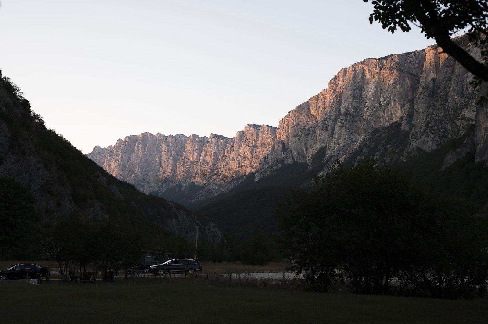 Last light on the cliffs.
