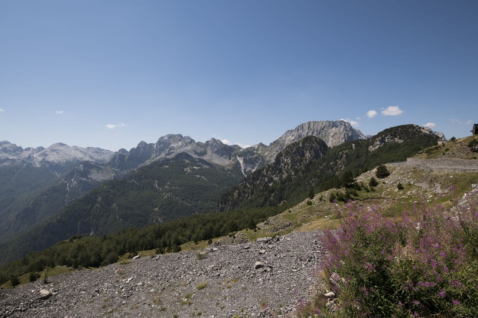 Over the pass.